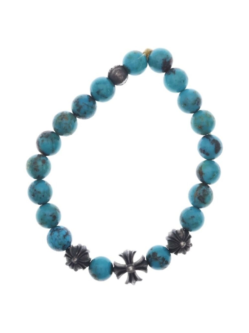 Chrome Hearts Bead Bracelet 8 Blue Turquoise Silver